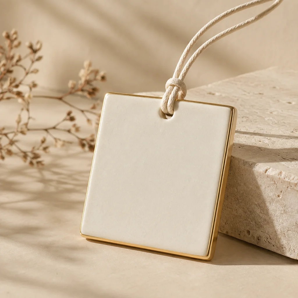 Fangcun scent plaque shown in a warm minimal product composition